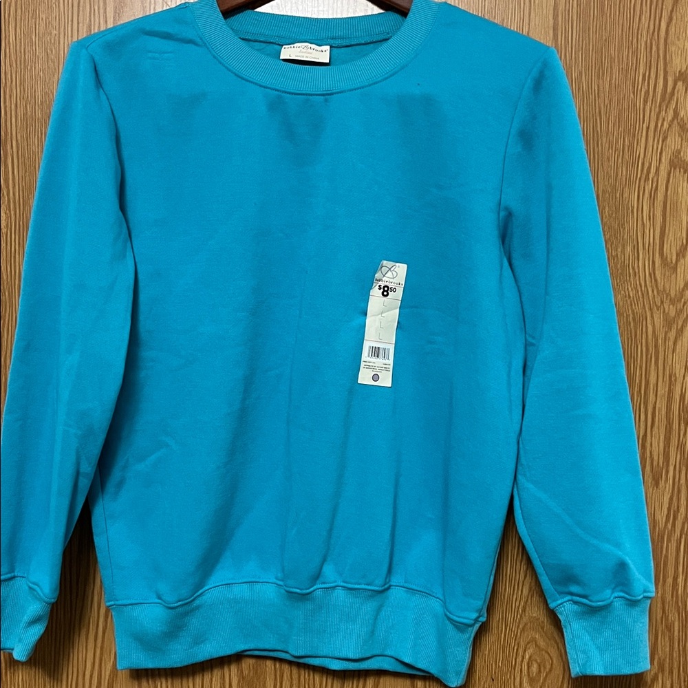 Bobbie Brooks Bright Teal blue Sweatshirt NWT large